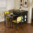 American Retro Solid Wood Black Dining Table