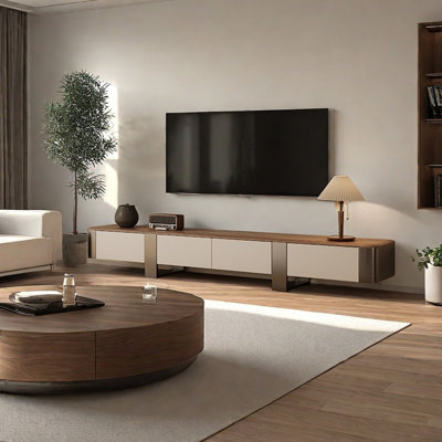 Meuble télé minimaliste à finition noyer