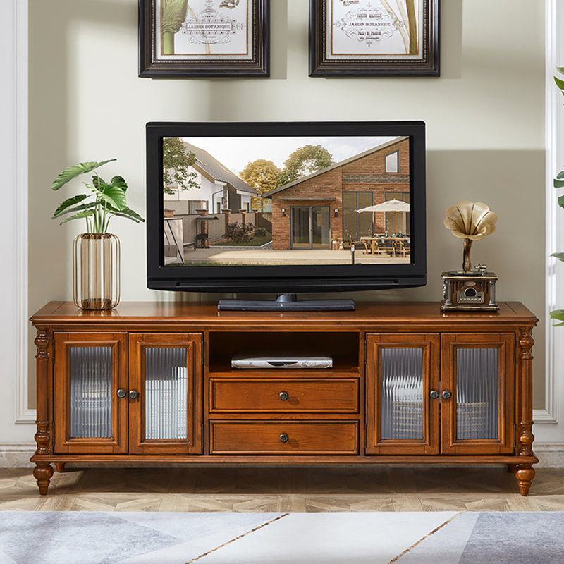 American solid wood TV cabinet, Cherry, 70.9"