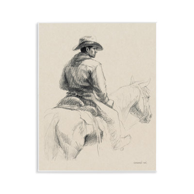  Cowboy et cheval, art mural croquis par Danhui Nai