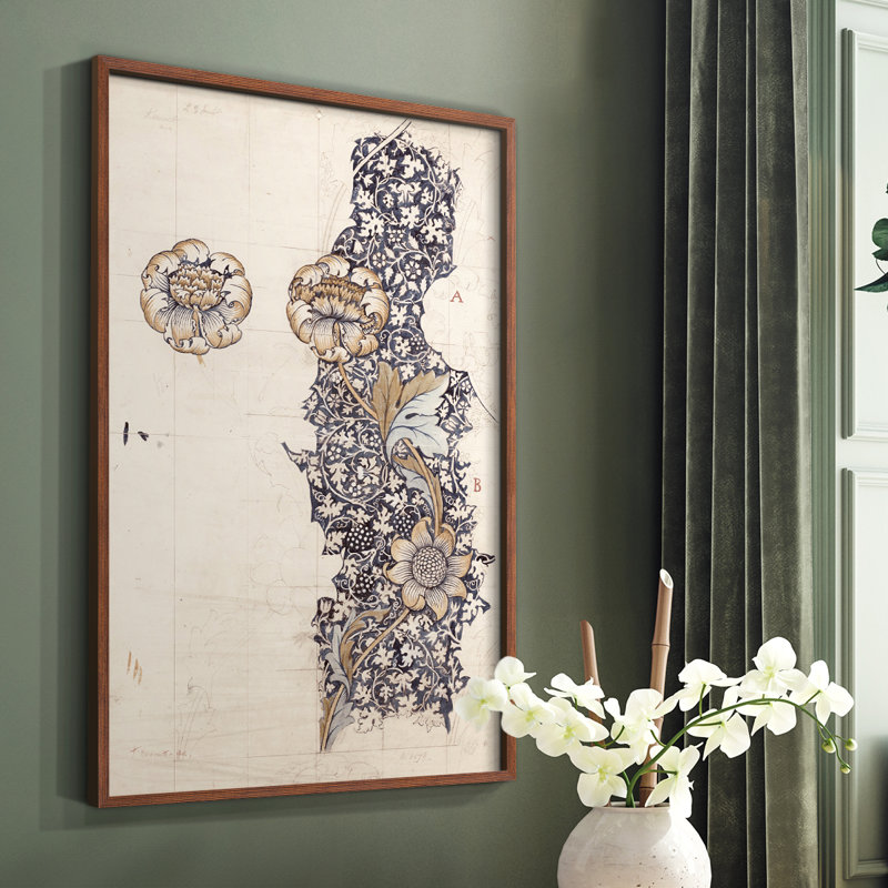 «Vintage Abstract Print Cxxviii» sur, Noyer, H 10 po x l 8 po