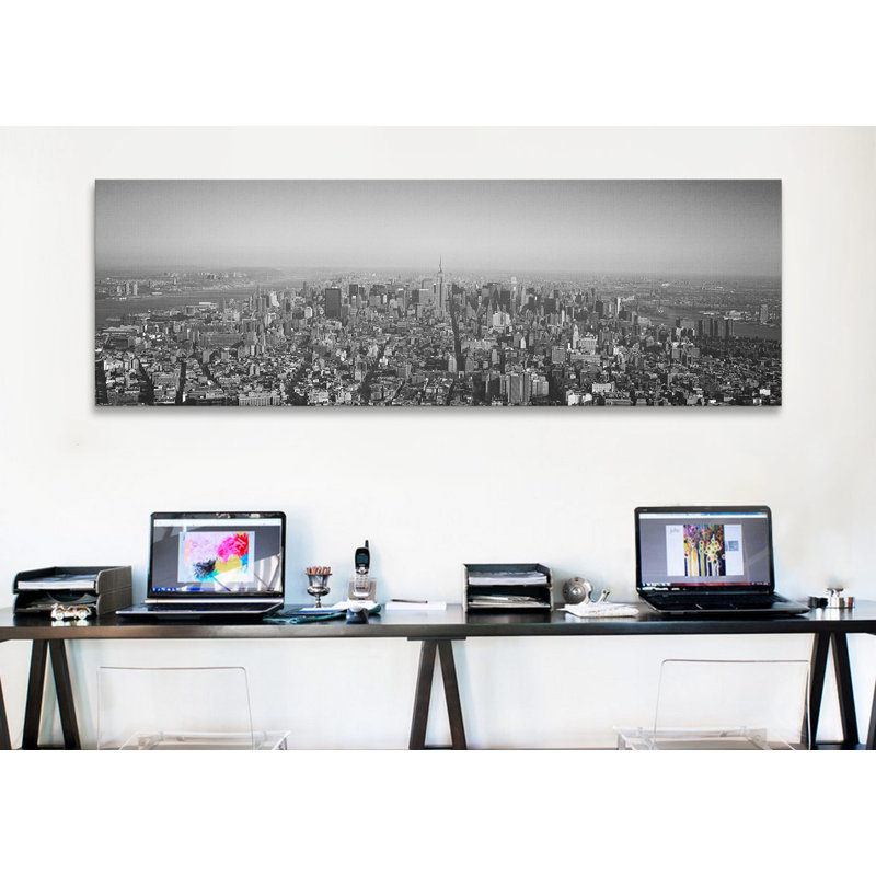 « new york horizon cityscape », reproduction de photo sur toile, H 16 po x l 48 po x P 1,5 po, Toile tendue