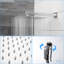 Double pomme de douche - avec soupape équilibrée et douchette pour un entretien facile 10 pouces de pluie réglable à 360 °