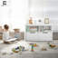 Organisateur de rangement avec 2 tiroirs à roulettes et tablette, armoire de plancher compacte pour la maison, le bureau ou la chambre à coucher, gris / blanc-112747866