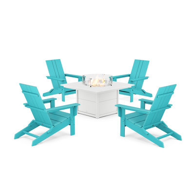 Foldable Outdoor Adirondack Chair With Table