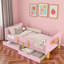 Lit plateforme avec tiroirs de rangement, garde-corps, petite tablette et crochets-1178812074-1178812055