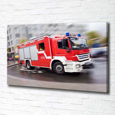 Fire Truck - Wrapped Canvas Print