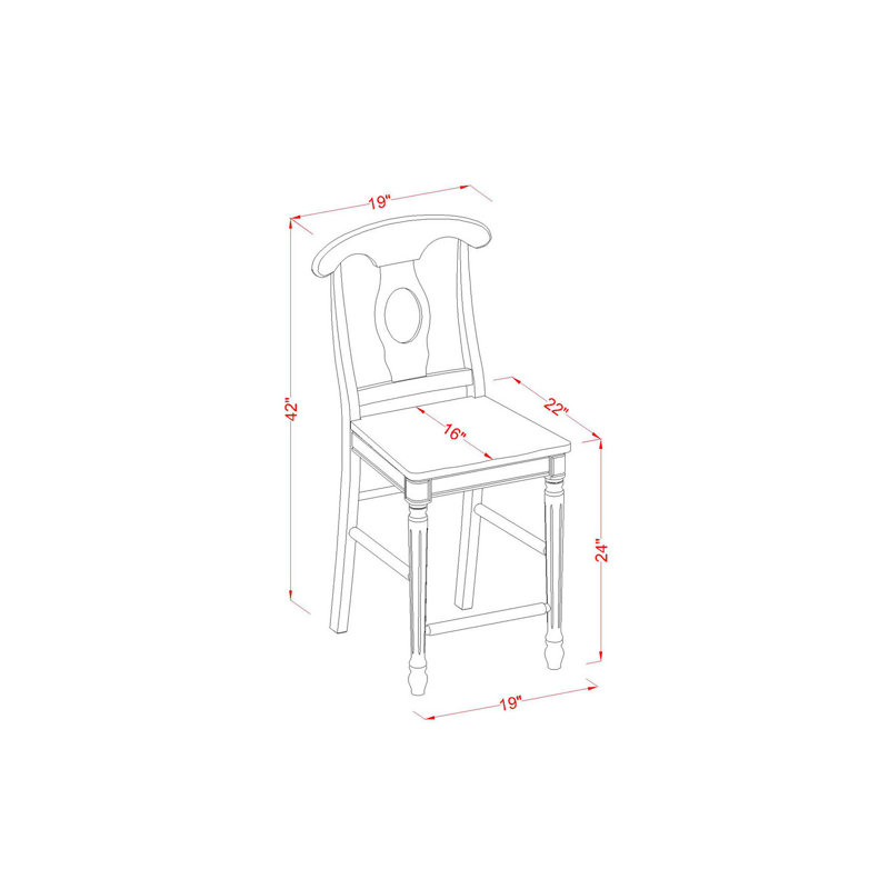 5 Piece Counter Height Pub Set Includes a Round Dining Table with Pedestal and 4 Dining Room Chairs, Black & Cherry