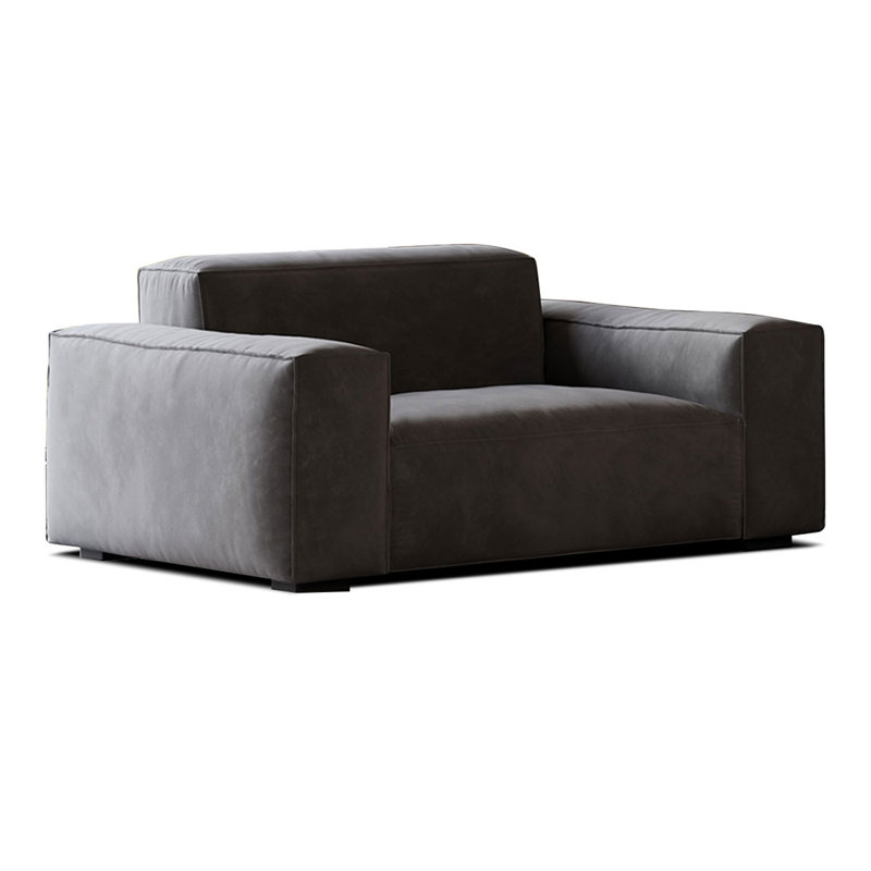 Chaise avec accoudoirs à coussin en polyester gris foncé
