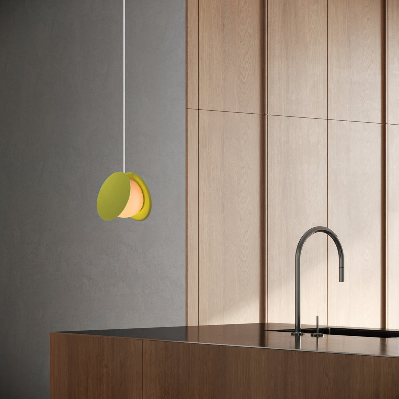 Pendulum Pendant Light, White, Cobalt, 14" H x 9.69" W x 8.03" D