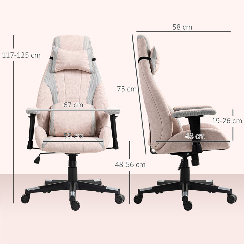 Velvet Gaming Chair with Headrest