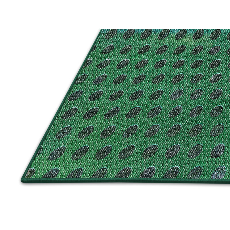 Tapis vert/bleu tissé à la machine, Rectangle 8 pi x 12 pi