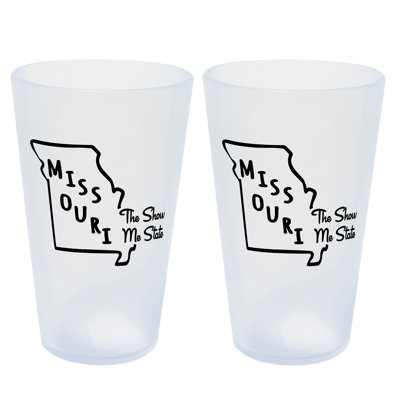 Silipint: Verres State Pint 16 oz: paquet de 2 - Missouri - tasses en silicone incassables, incassables