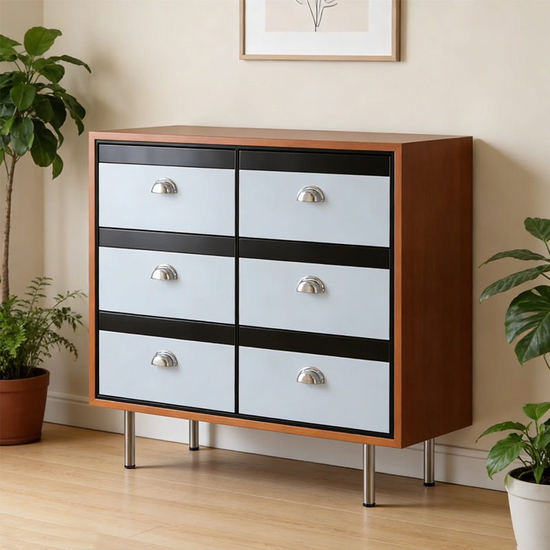 Armoire de rangement moderne à 6 tiroirs de conception moderne