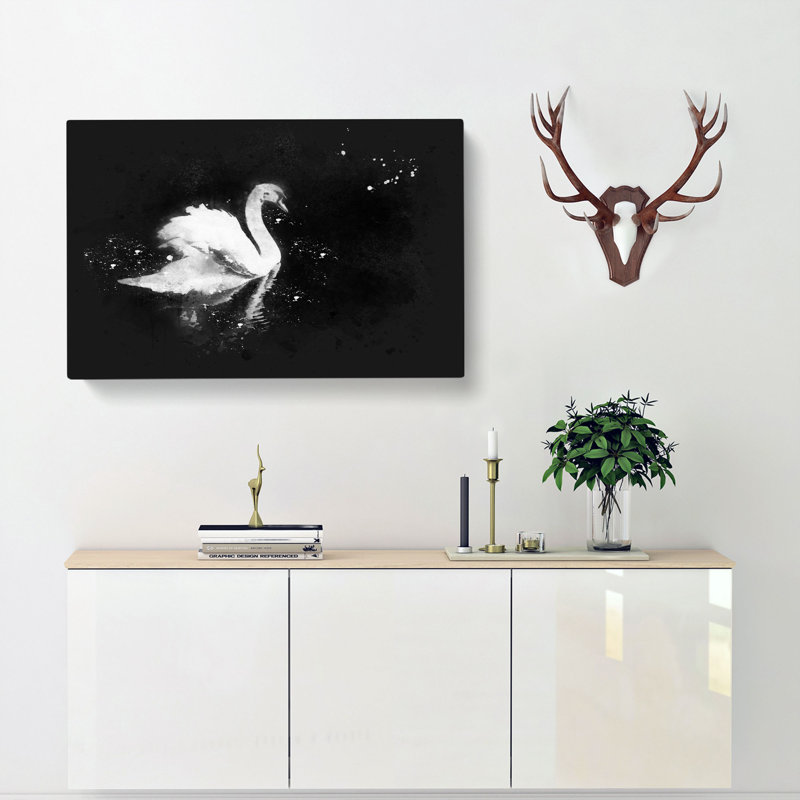 Swan - Wrapped Canvas Print, 40cm H x 60cm W x 3cm D