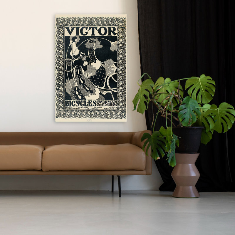 Victor Bicyclettes (vertical, monochrome) - Bicyclettes rétro, affiches d'art rétro, H 48 po x l 32 po