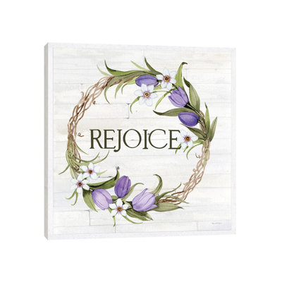 Wreath With Words I V2 by Kathleen Parr McKenna - Print on Canvas