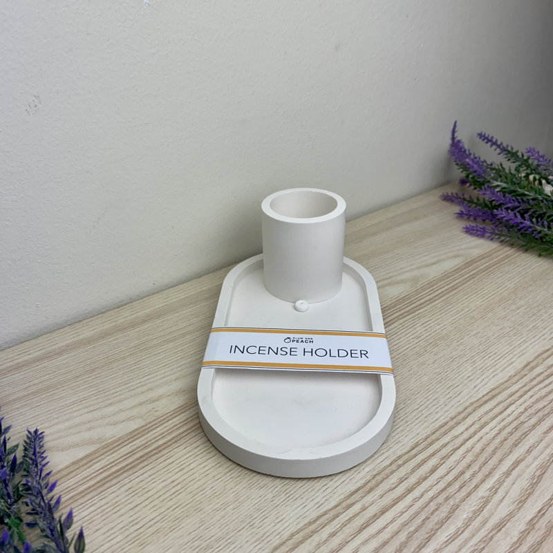 Incense Holder With Stick Storage, White