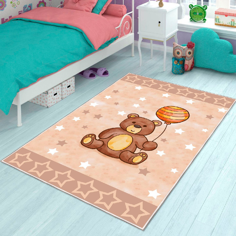 Premium Cotton Area Rug, 5.9 x 9.2 Feet | 100% Cotton, 1200 g/m² | Pile Height: 0.4 in, Total Thickness: 0.3 in | Antibacterial, Non-Slip PVC Underside, Machine Washable | Elegant White, Salmon, Mink & Brown Colors, Perfect for Living Room & Bedroom