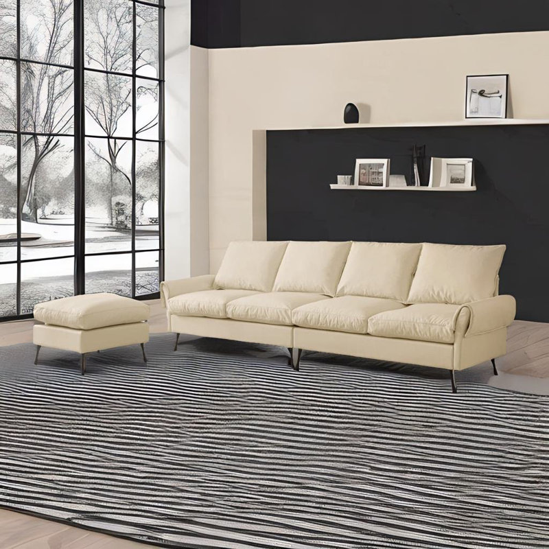 Canapé 104,5 po Fiona, Similicuir beige