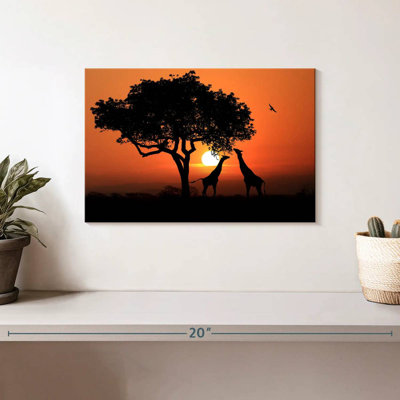 Brampt Giraffe Couple At Sunset