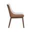 Ensemble de salle à manger 5 pièces avec table rectangulaire et 4 chaises à oreilles, style contemporain, aspect noyer brun, rétro moderne, avec pieds pliés, chaises rembourrées blanches