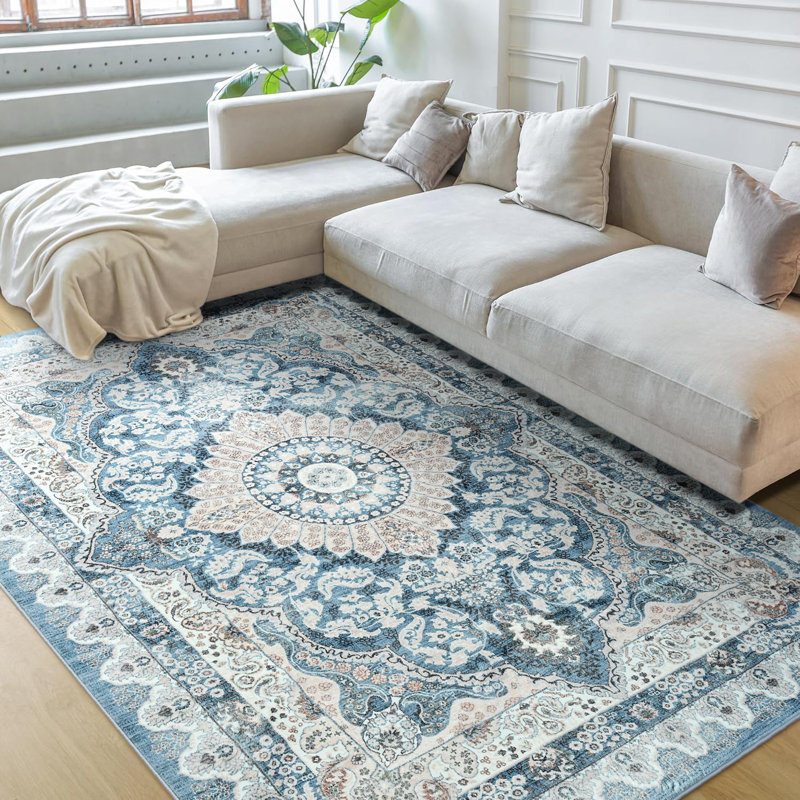 Fillender Washable Soft Vintage Rug Fashion Floral Rug For Living Room Dorm Decor, Rectangle 8' x 10'