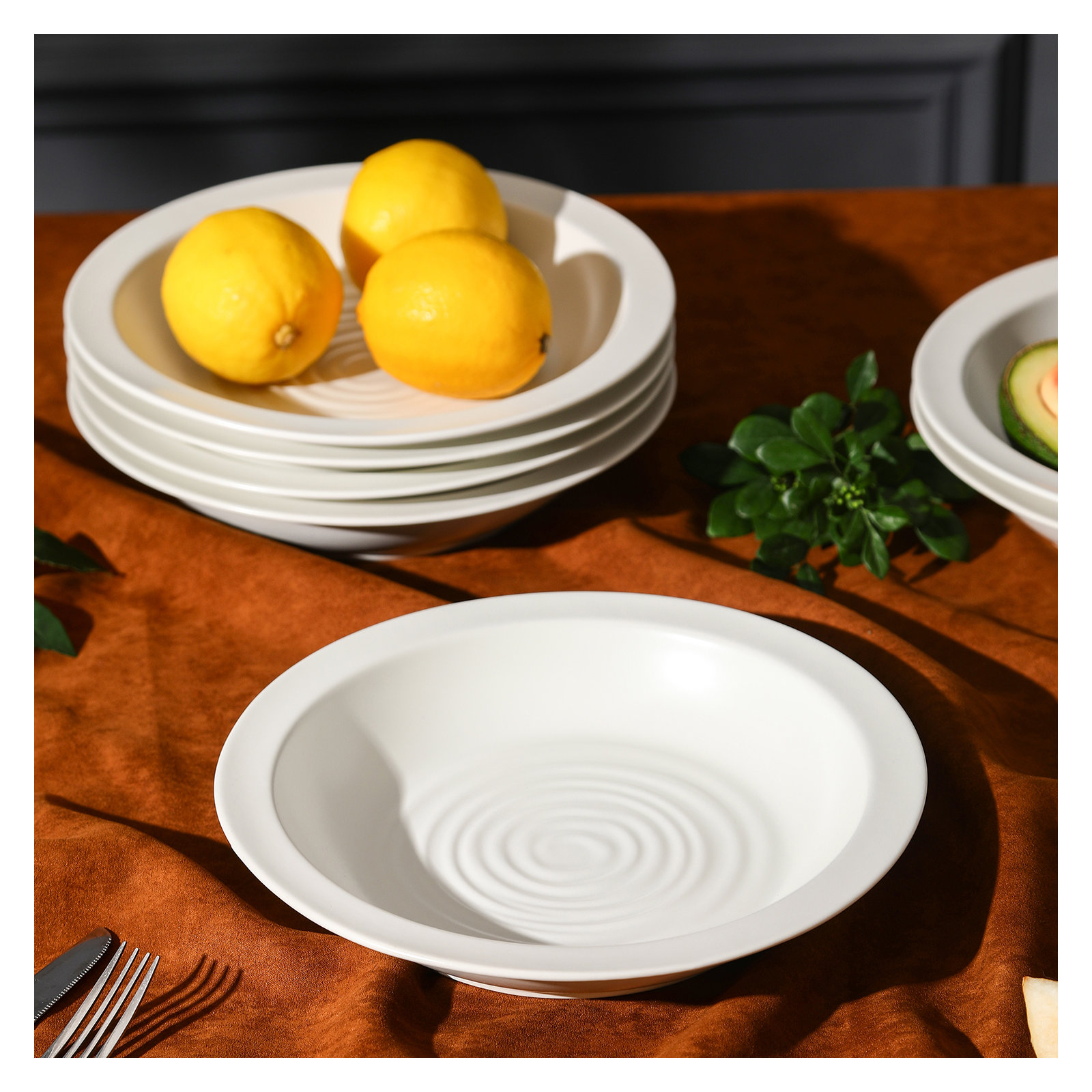 Stone Lain Orbit 12-Piece Dinnerware Set Stoneware, White