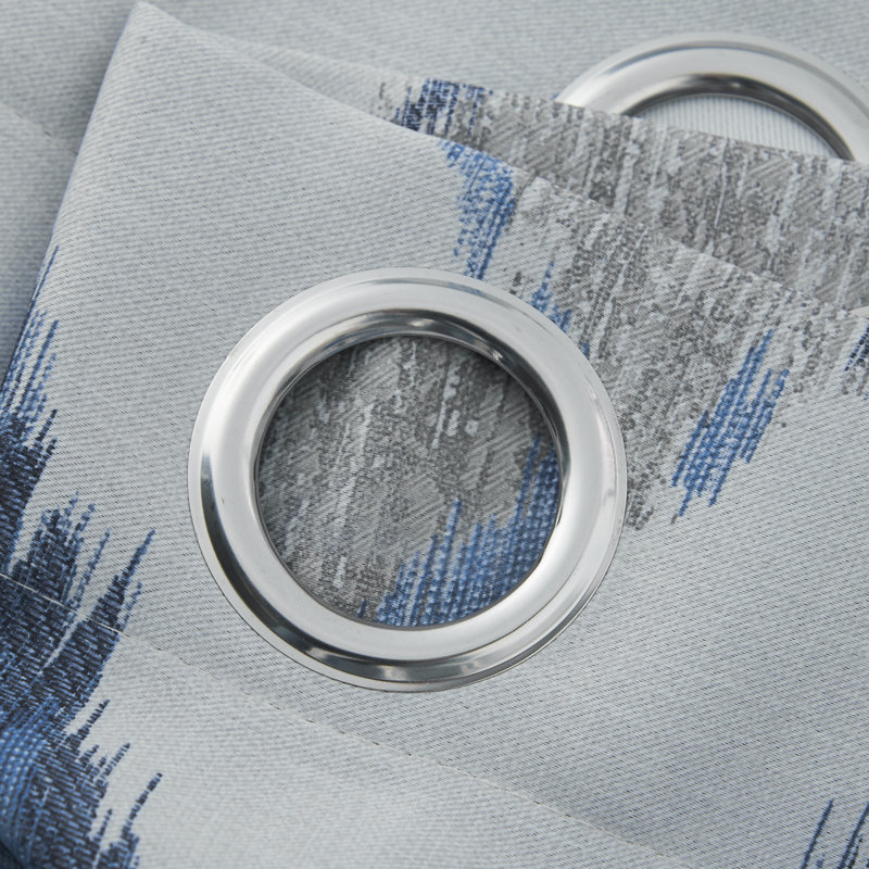 Fulgham Oslo Eyelet Room Darkening Curtains, Blue, 168 W x 229 D cm