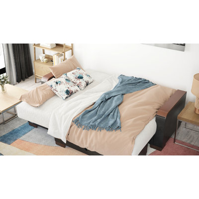 Blue Microfiber Upholstered 3 - Seat Convertible Chaise Lounge With Storage, 80.3” X 68.8” Sleeper Shift, Click Clack Design, 1000 Lbs Weight Limit, Thick Comfort Cushions, Coil Setup Made Of Seats,