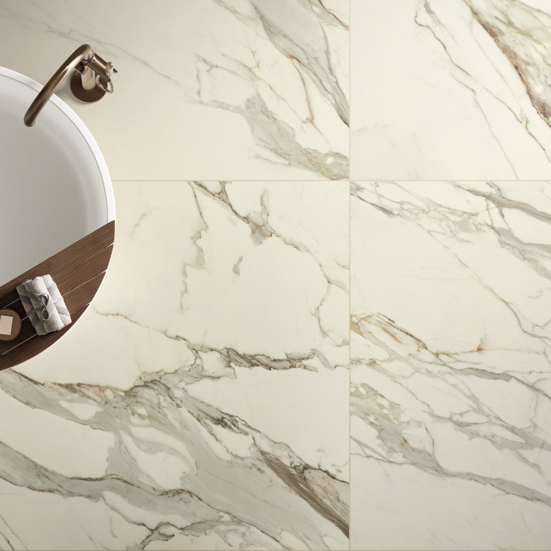 Carreau de porcelaine mat Calacatta Oro 12 x 24 po Boutique, Mat