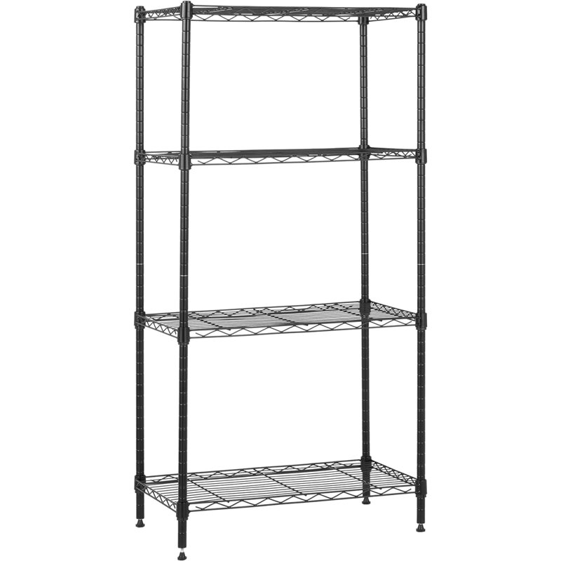 Étagère de rangement réglable à 4 tablettes (capacité de chargement de 200 livres par tablette), grille métallique en acier