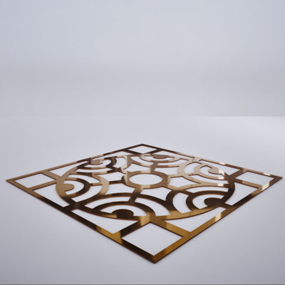Walton Decorative Fretwork Acrylic Wall Panels, Large, 23 3/8"W x 23 3/8"H x 1/8"T, Bronze Mirror