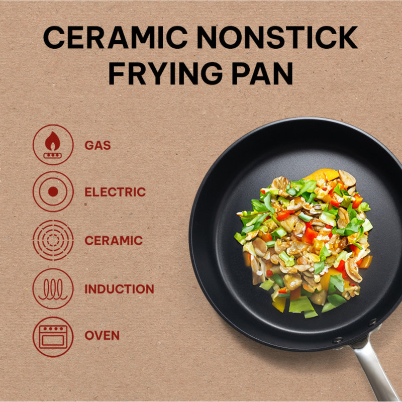 Alva Maestro 11" Black Aluminum Nonstick Ceramic Frying Pan