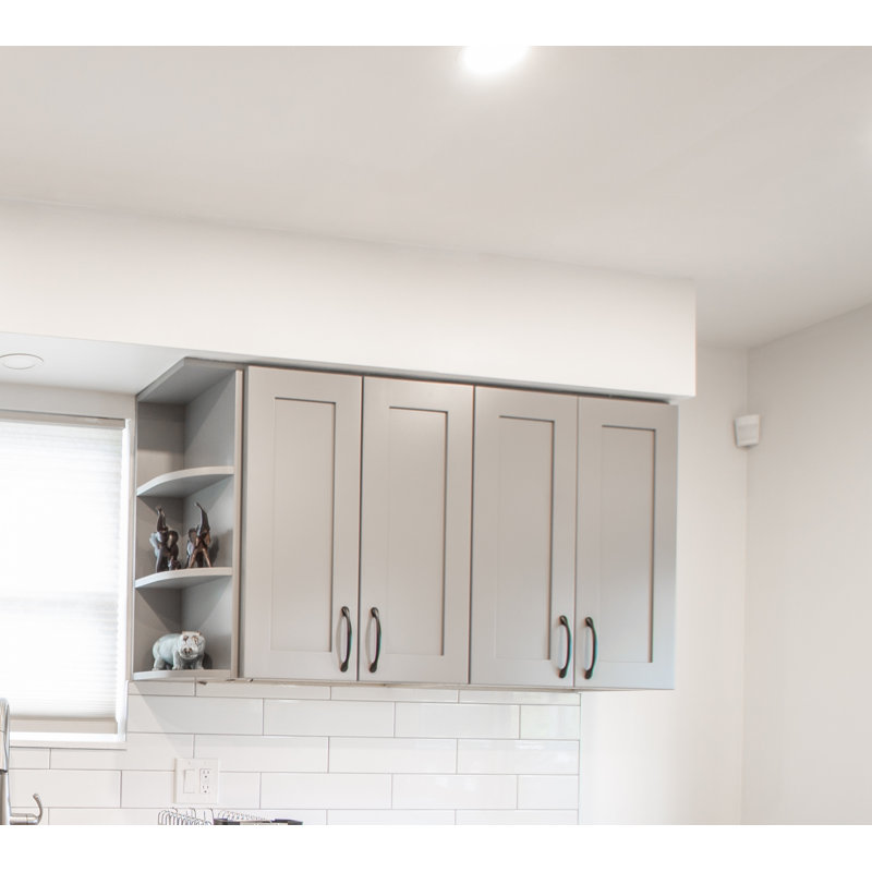 Armoire de cuisine prête à assembler en shaker gris clair, 36''