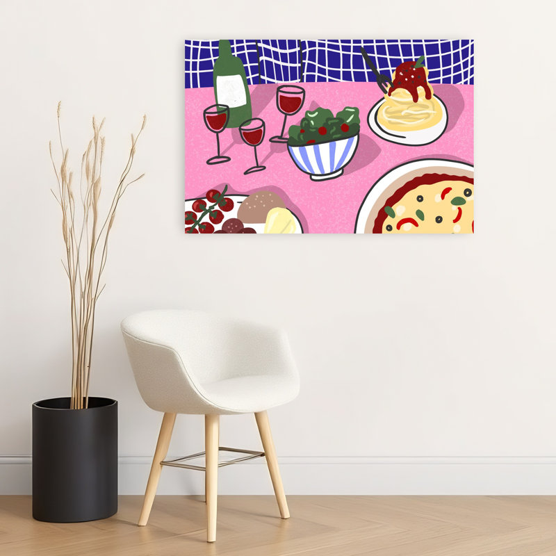Art mural confortable et contemporain, cerise colorée et contemporaine, 24" H x 36" W