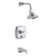 Margaux® Rite-Temp Pressure-Balancing Bath and Shower Faucet Trim with Push-Button Diverter and Cross Handle, Valve Not Included