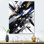 Symphonie cubiste noire sur blanc