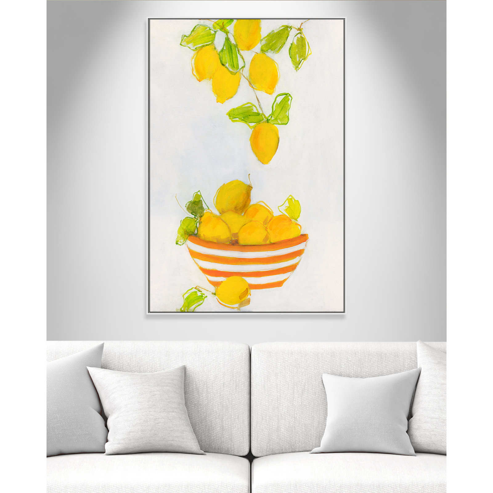 Lemonlicious by Sally Swatland - Painting Print, 61.5" H x 41.5" W x 2" D, White Framed Canvas