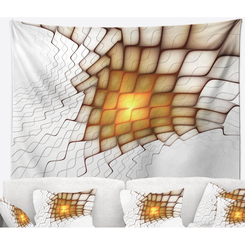 Tapisserie de blocs de flammes abstraites, H 68 po x l 80 po
