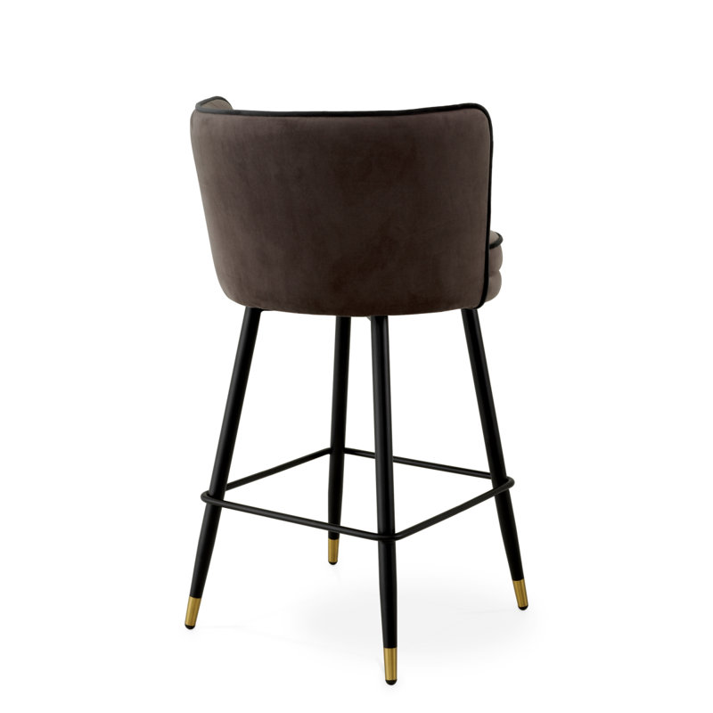 Bar Stool Grenada Velvet, Counter Stool (27.17" Seat Height), Savona Gray