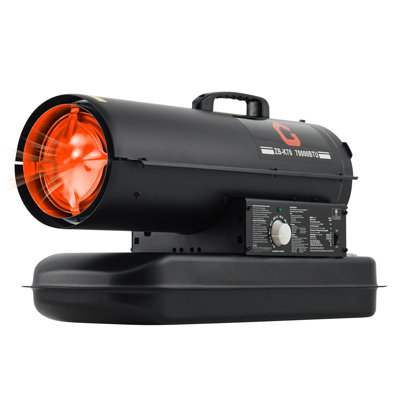 45,000 BTU Kerosene/Diesel Forced Air Heater 5 Gal Tank, Multi-Fuel Heater for Workshops & Warehouses