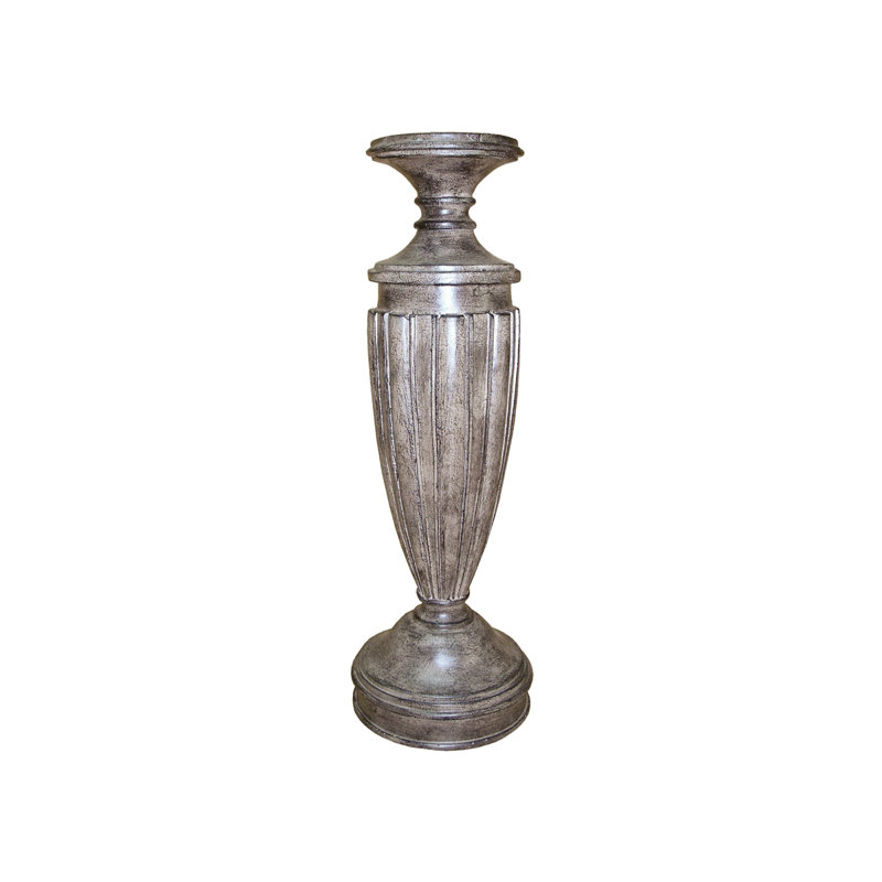 Bougeoir cannelé en plastique, 16,5" H x 5,5" L x 5,5" D