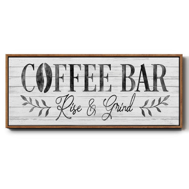 Coffee Bar- Framed Canvas, 12" H x 30" W