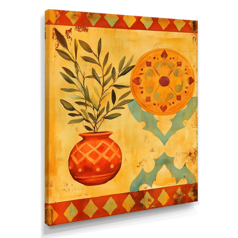 Méditerranée méditerranéenne nature morte III - art mural moderne sur toile botanique, H 40 po x l 30 po, Toile tendue