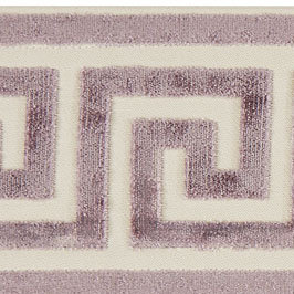 Oriana Greek Key Velvet Tape Fabric, Amethyst