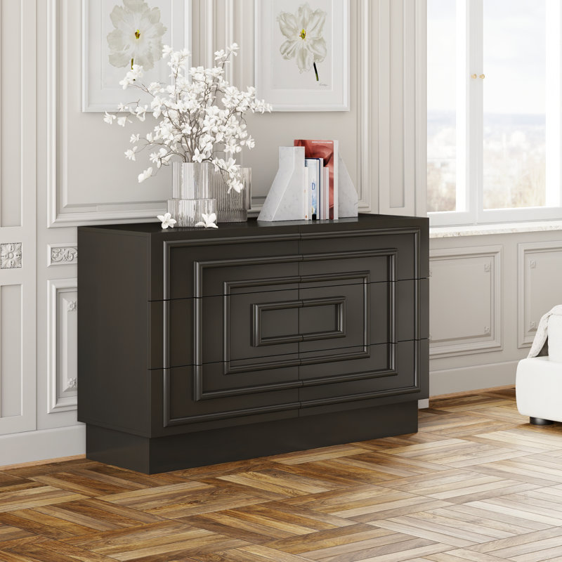 Commode 6 tiroirs Modern Modern, Noir