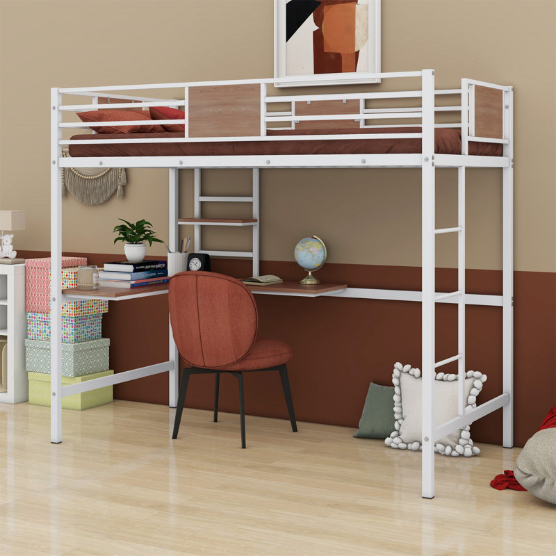 Emmayn Kids Twin Loft Bed, White