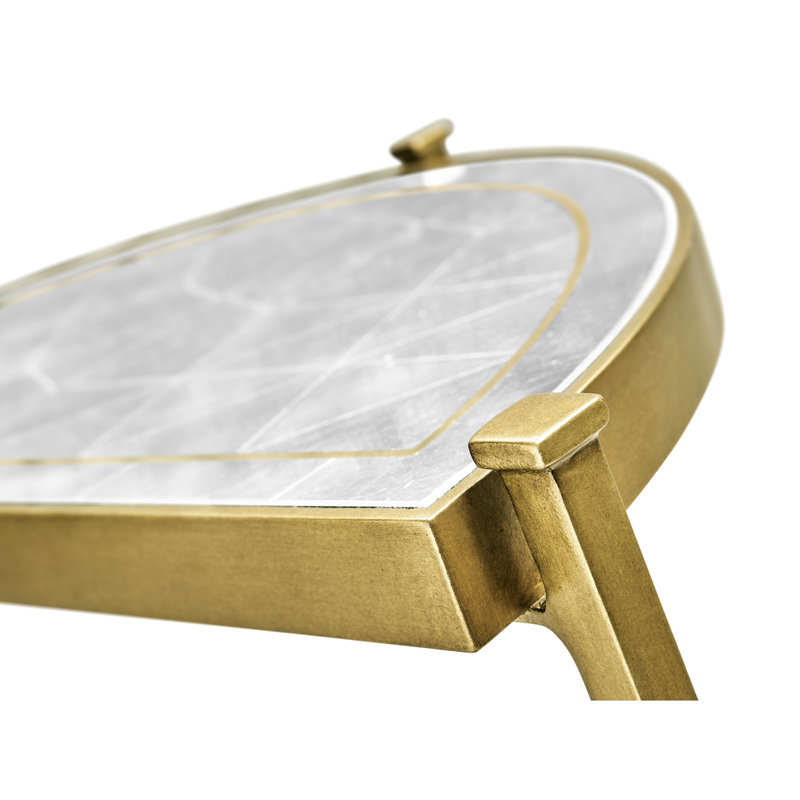 Luxe End Table, Gilded Iron, Gray