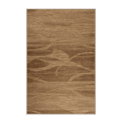 Machine Washable Abstract Brown Area Rug